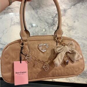 Juicy Couture Tan Embellished Satchel Bag